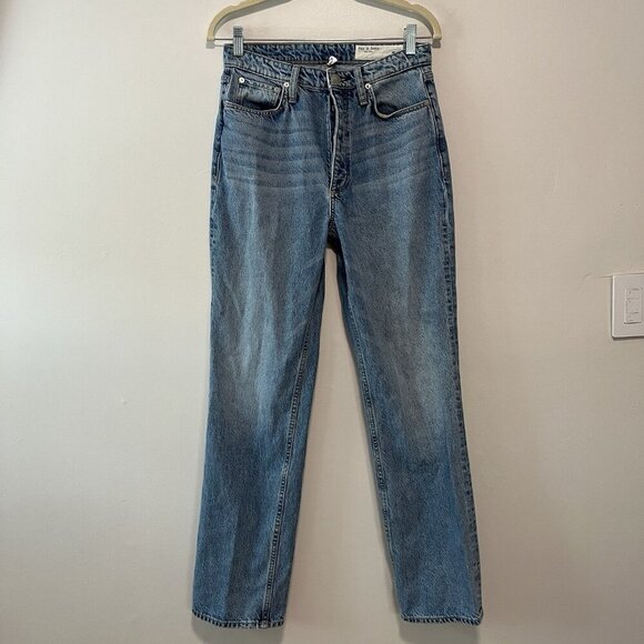 Rag & Bone Alex High-Rise Straight Jeans in Lucy Blue Size 27 - Picture 4 of 15
